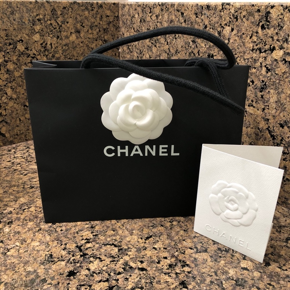 CHANEL Camellia Flower + Gift Bag + Camellia Card